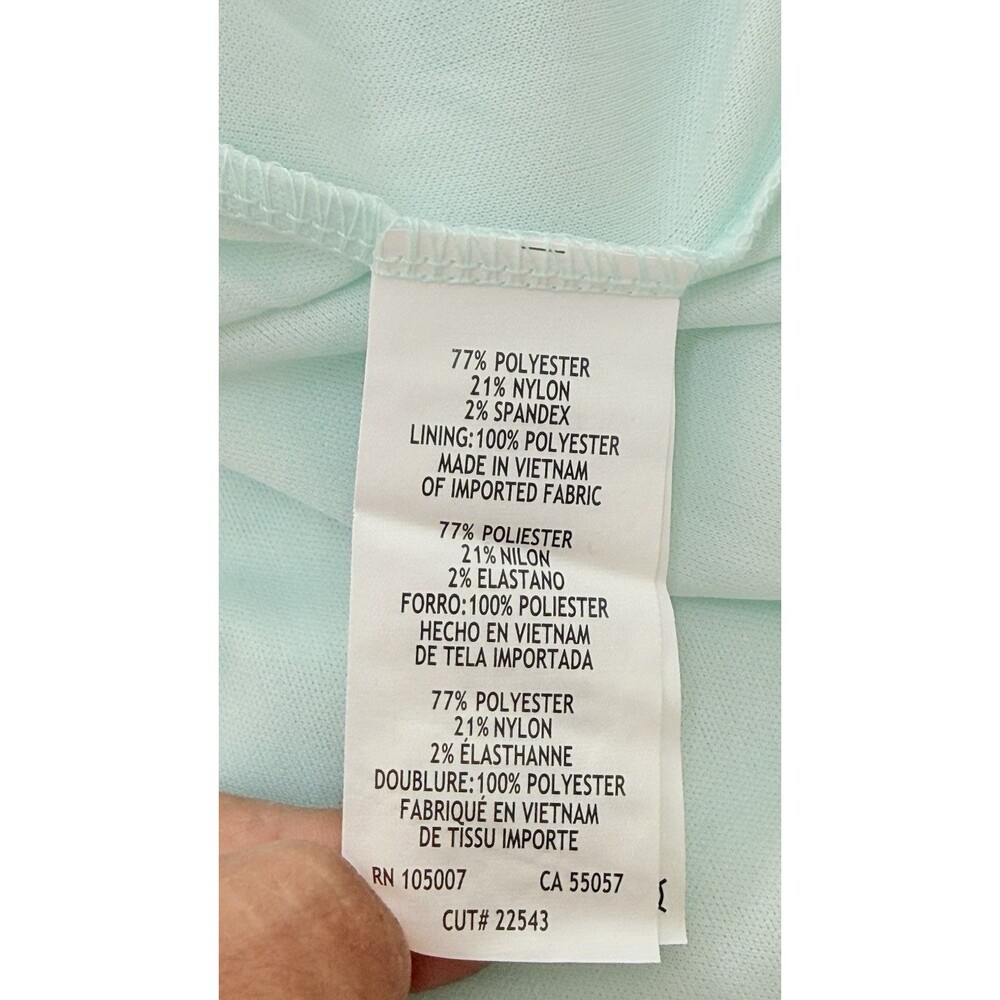 Marina Women Lace Dress Cocktail Party Sz 10 Mint Aqua Short Sleeve A-Line Maxi - Picture 8 of 16